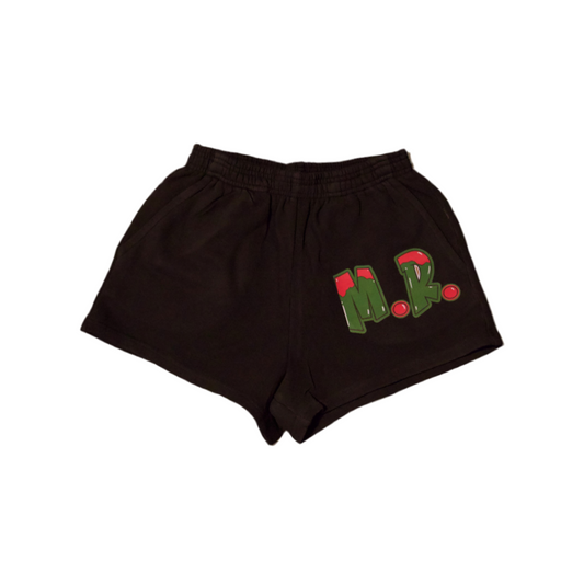 Women’s signature booty shorts-green/pink